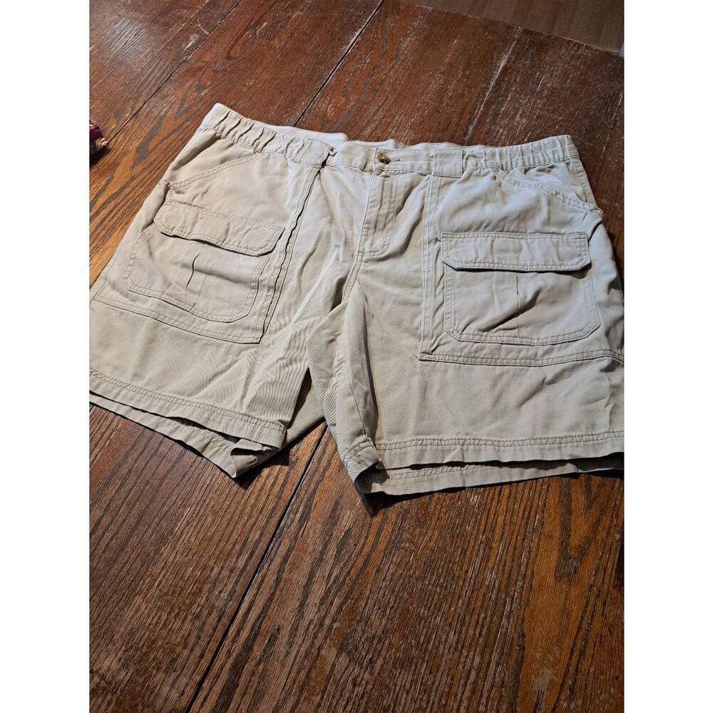 46" Waist Croft & Barrow Tan Khaki Cotton Shorts with Cargo Pockets & Belt Loops